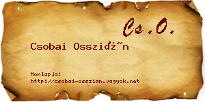 Csobai Osszián névjegykártya